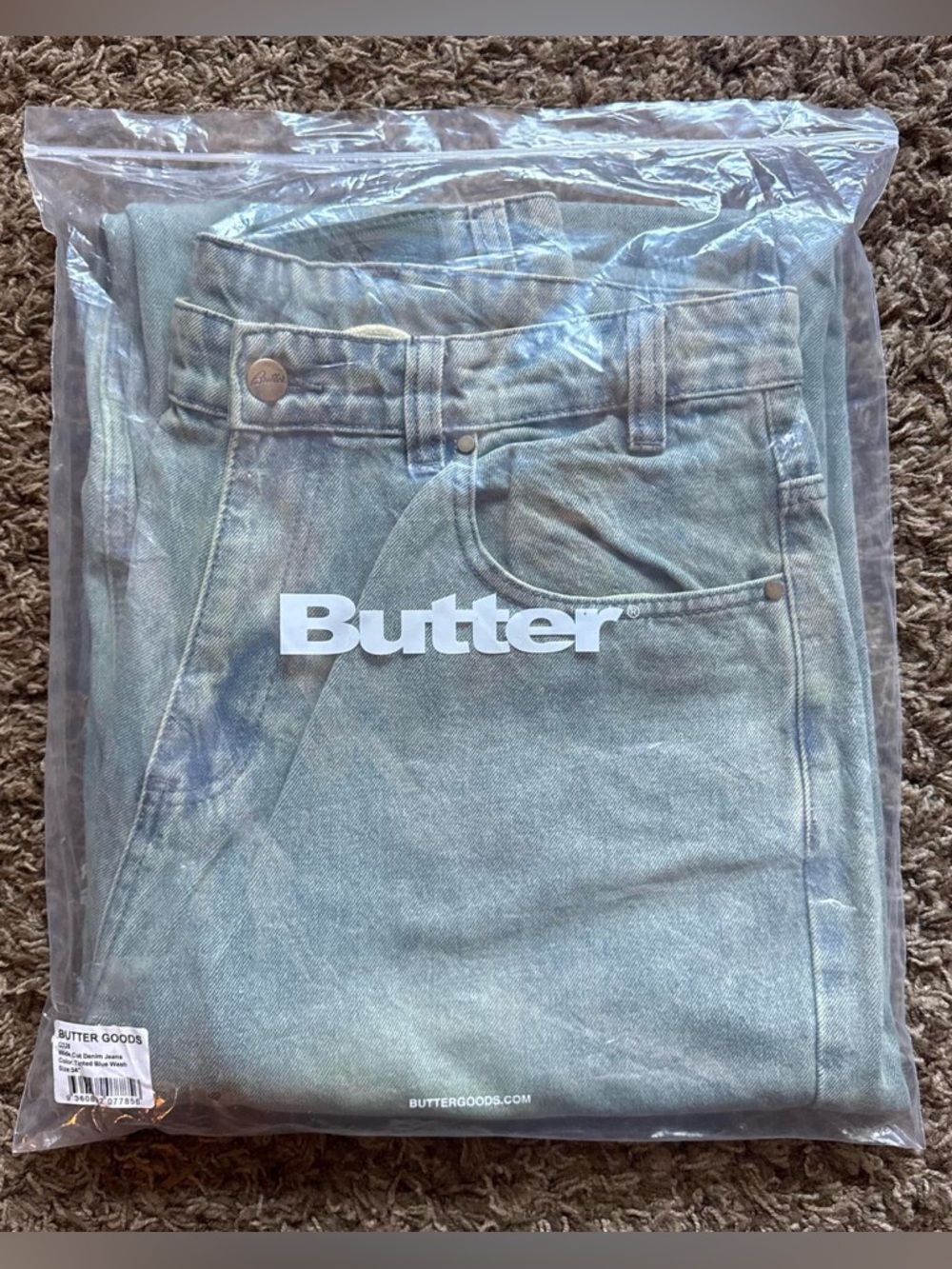 Men's Butter Goods Wide Cut Denim Jeans. Size 34. Brand New in Package!